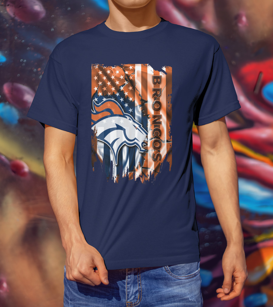 Denver Broncos American Flag Patriotic T-Shirt