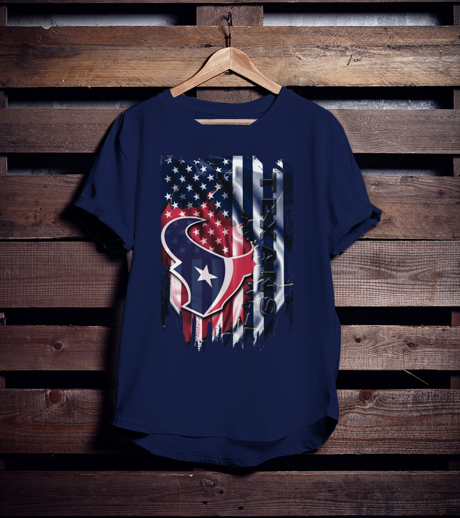 Houston Texans Usa Flag T-Shirt