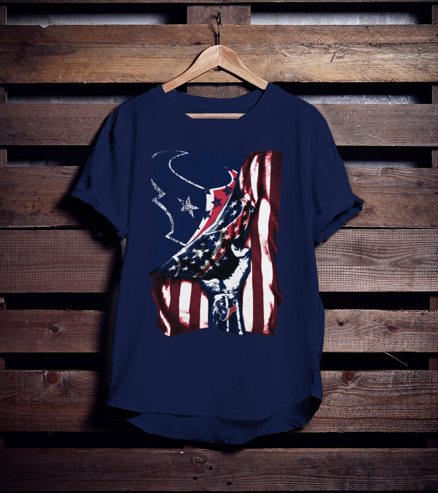 Houston Texans American Flag Fist T-Shirt