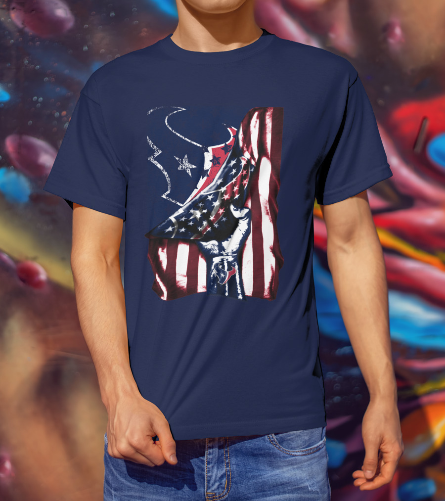 Houston Texans American Flag Fist T-Shirt