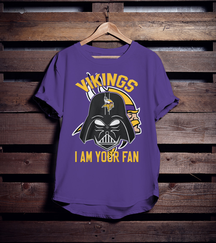 Vikings I Am Your Fan Minnesota Vikings Logo Darth Vader Helmet T-Shirt
