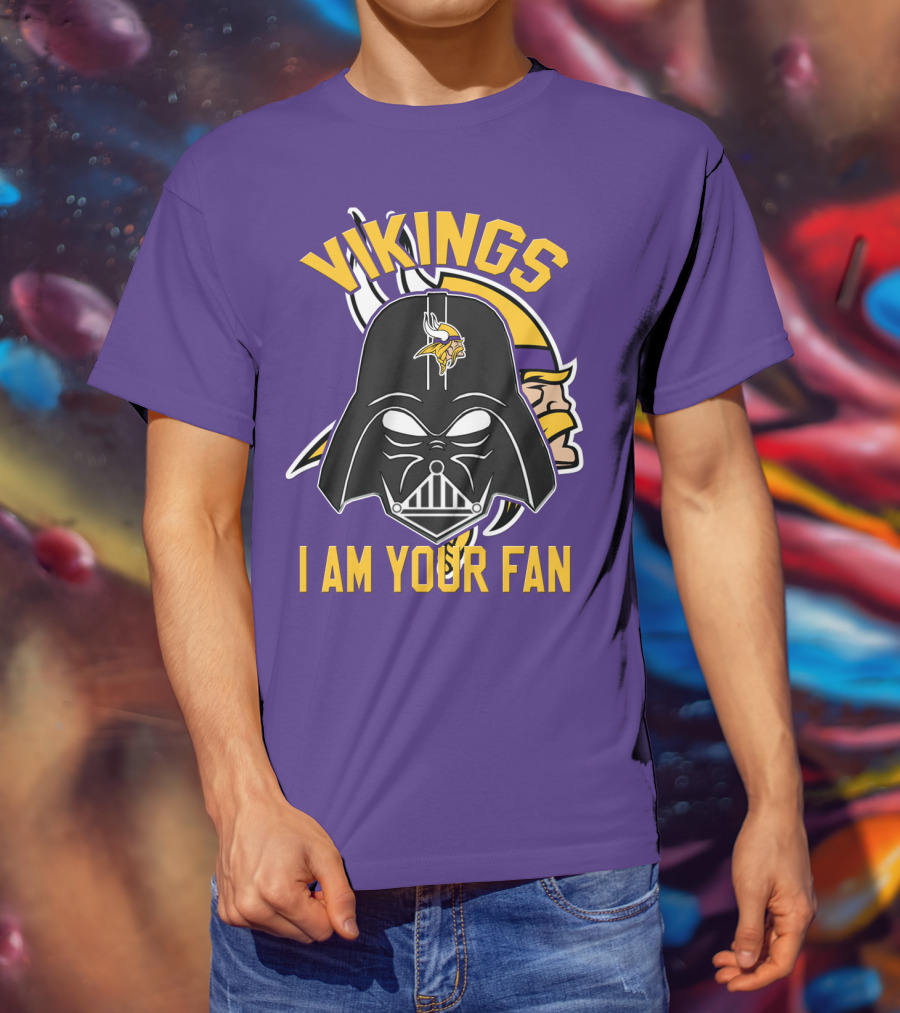 Vikings I Am Your Fan Minnesota Vikings Logo Darth Vader Helmet T-Shirt