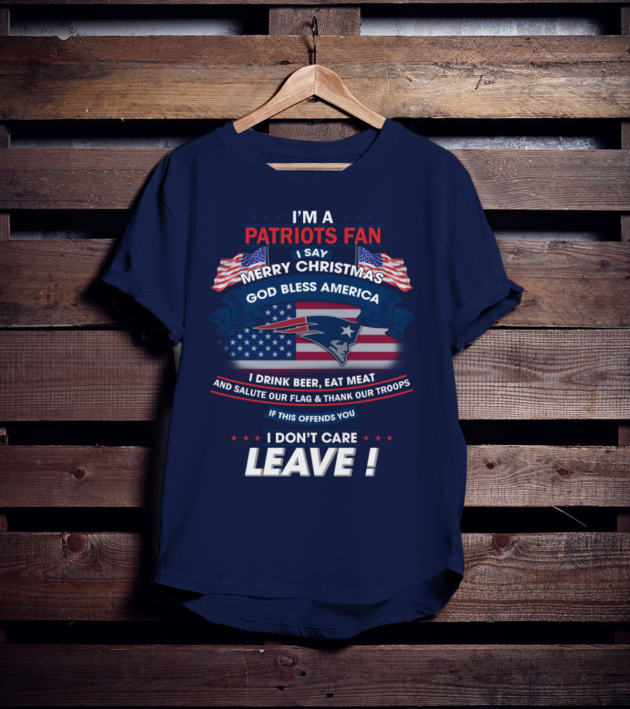 I'm A Patriots Fan Merry Christmas God Bless America T-Shirt
