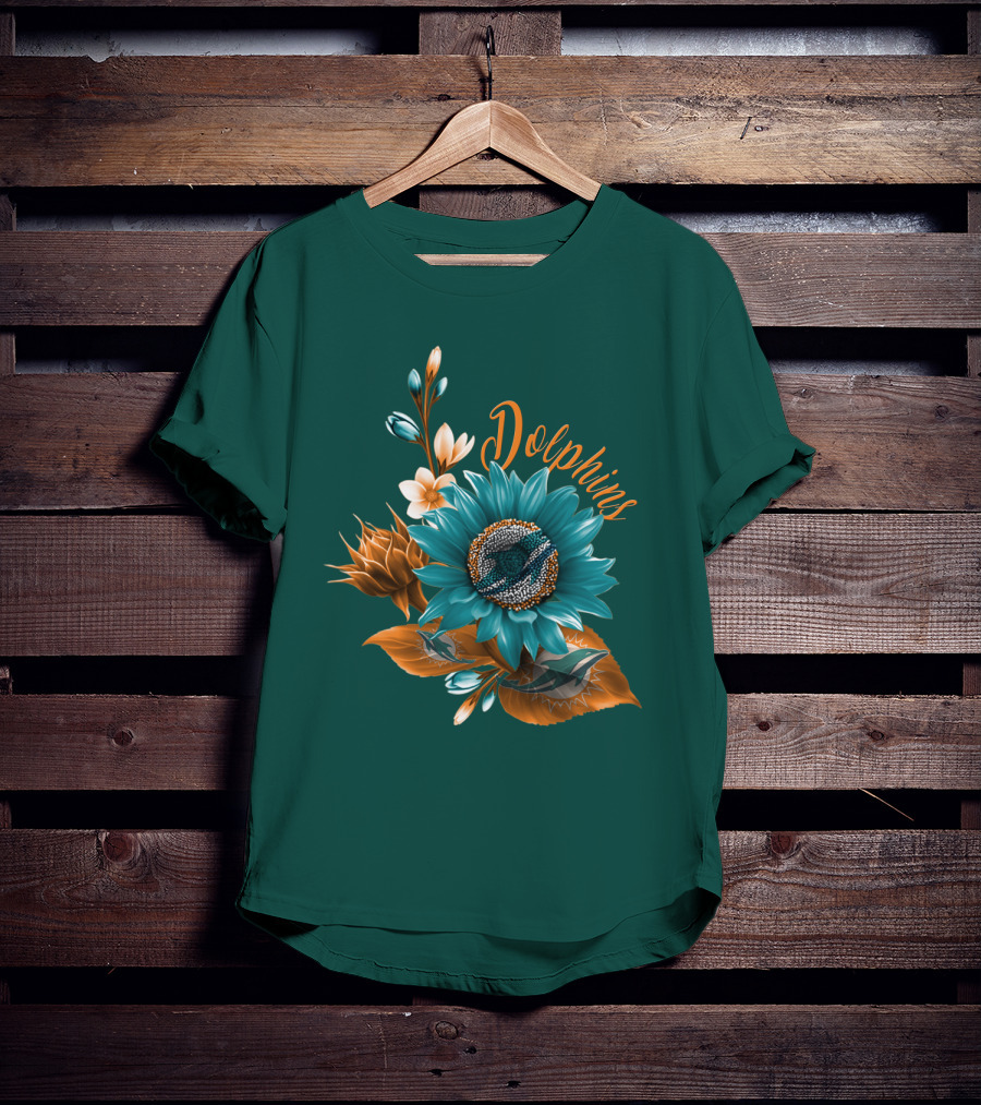Dolphins Floral Miami Dolphins T-Shirt