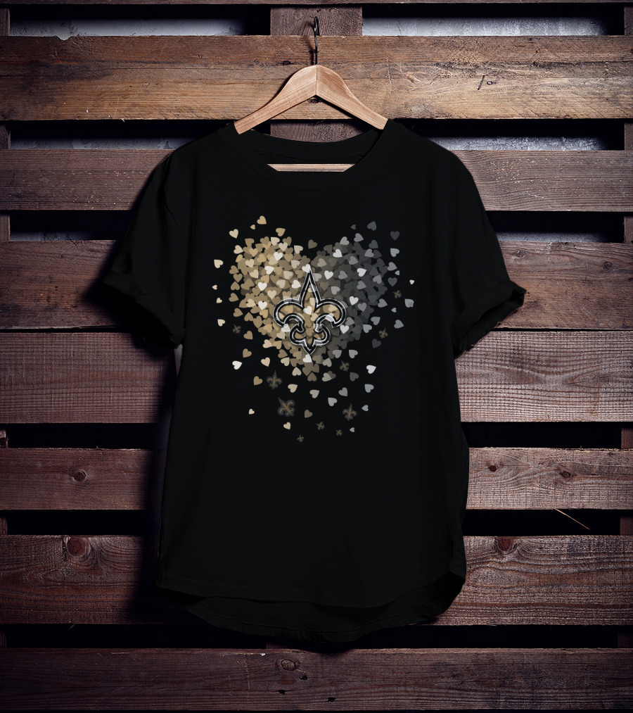 New Orleans Saints Fleur-De-Lis Heart T-Shirt