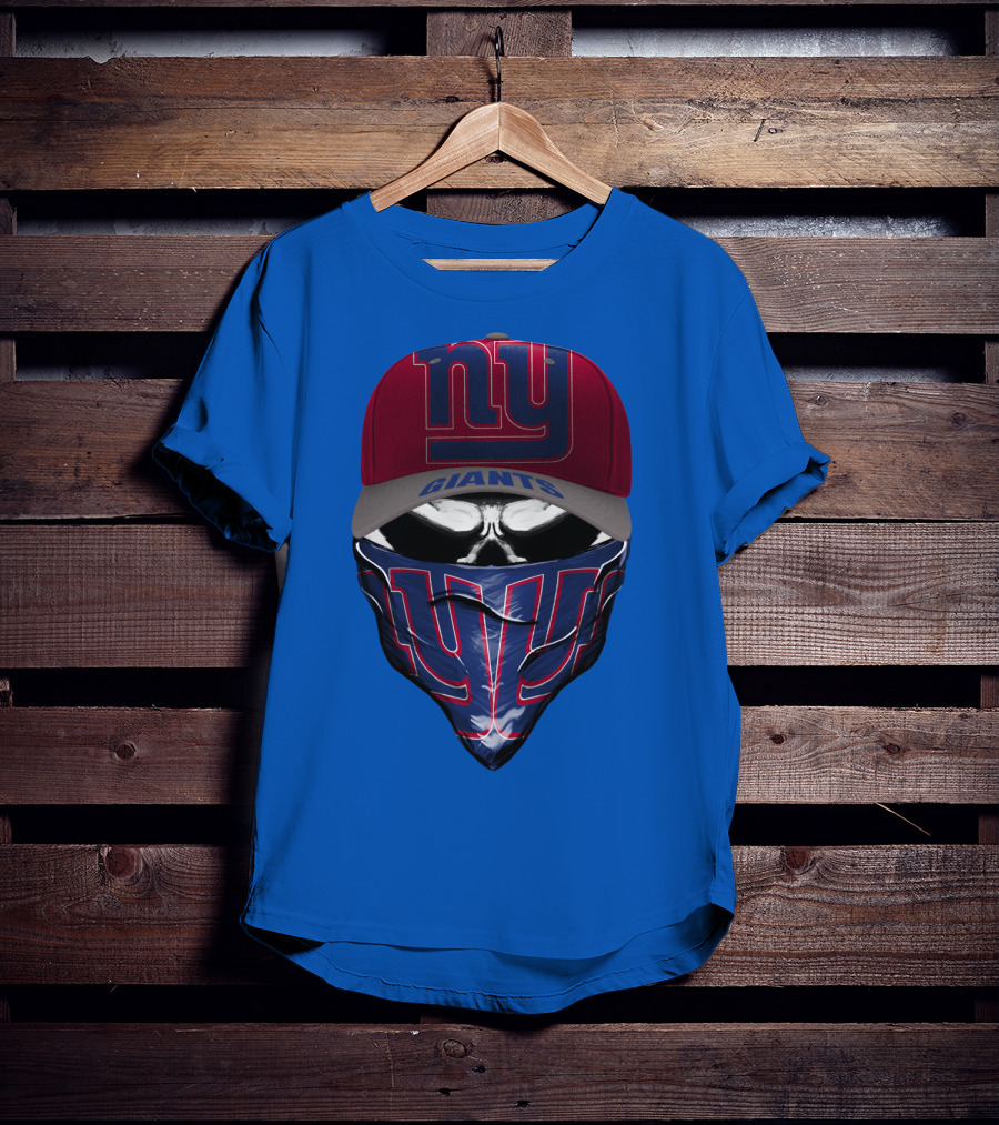 Ny Giants Cap And Bandana Design With Team T-Shirt