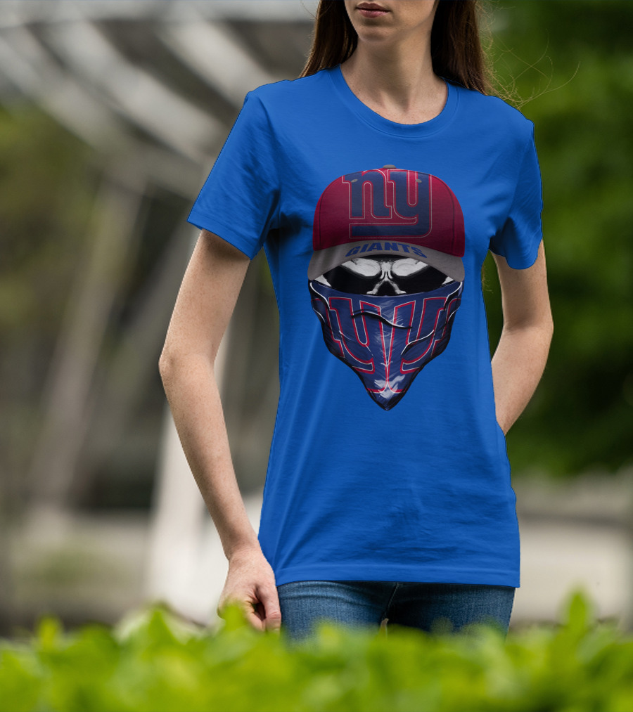 Ny Giants Cap And Bandana Design With Team T-Shirt