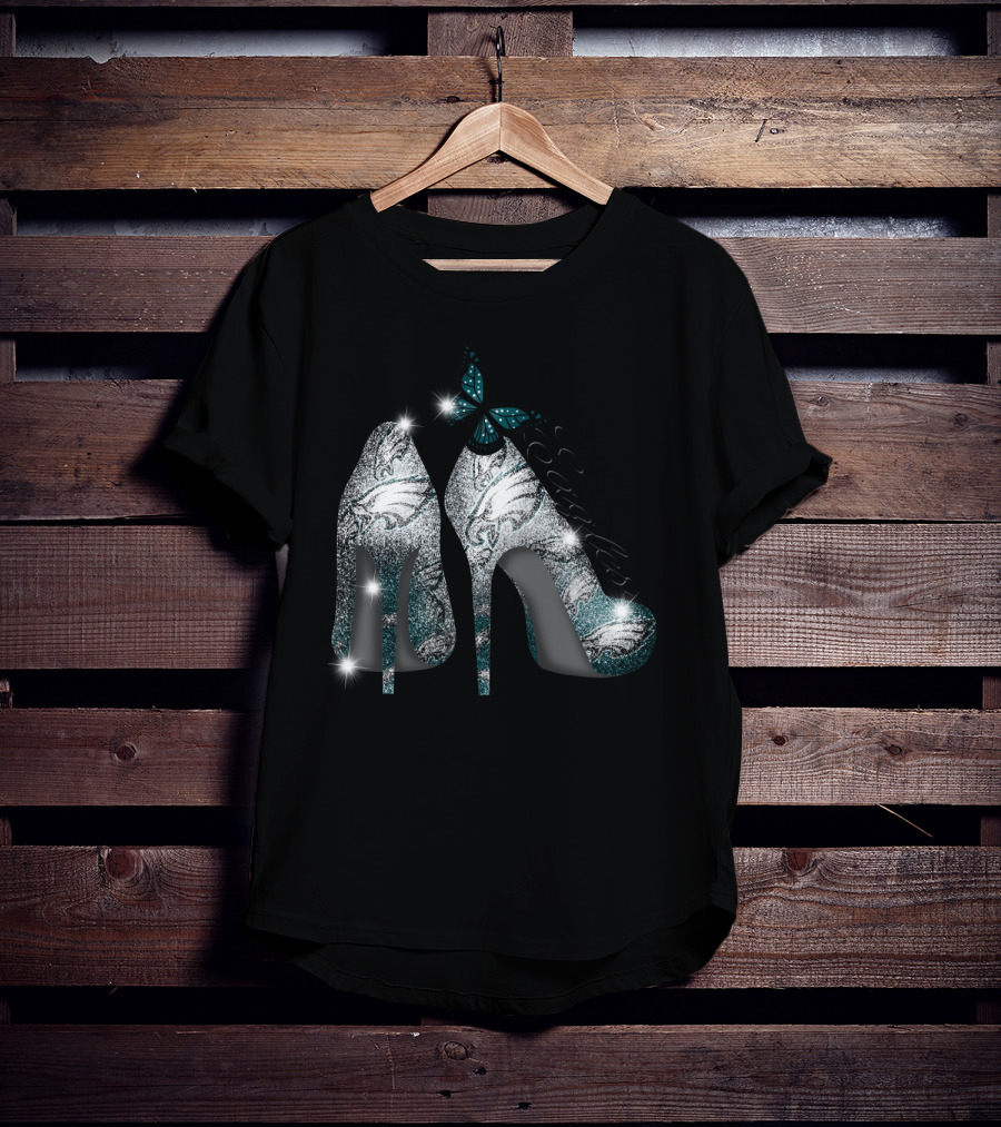 Philadelphia Eagles Heels With Butterfly T-Shirt