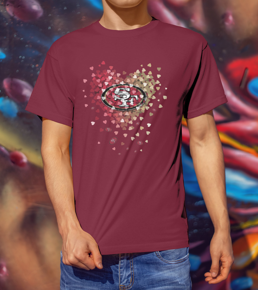 San Francisco 49ers Logo In Heart T-Shirt