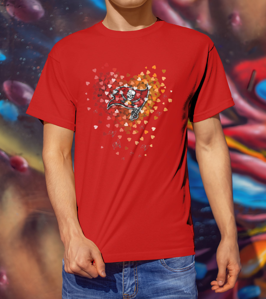 Tampa Bay Buccaneers Heart Flag T-Shirt