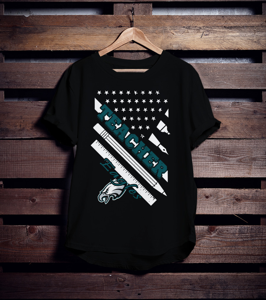 Philadelphia Eagles Teacher Usa Flag T-Shirt