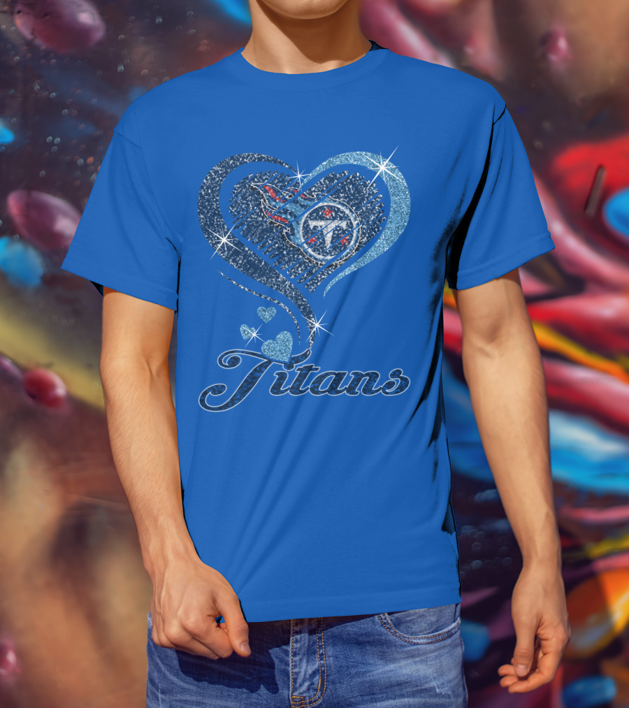 Tennessee Titans Heart Logo And Titans T-Shirt
