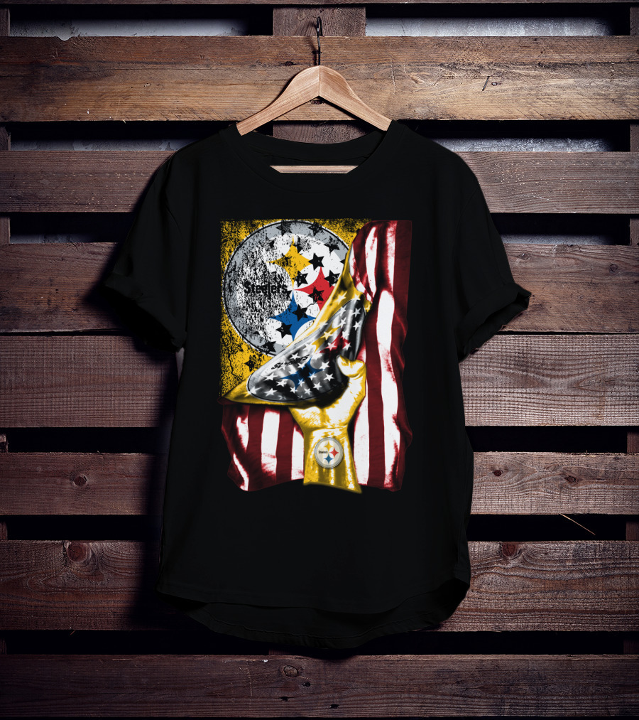 Pittsburgh Steelers American Flag Trophy T-Shirt