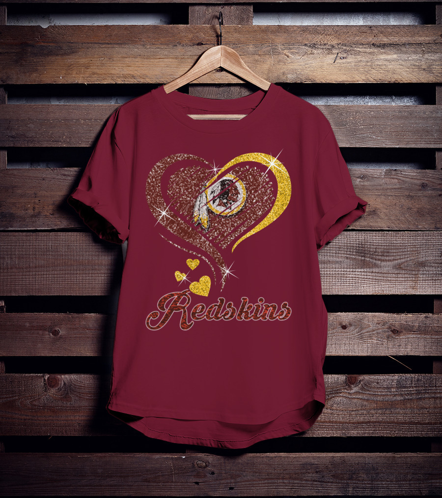 Redskins Heart Gold Football Team T-Shirt