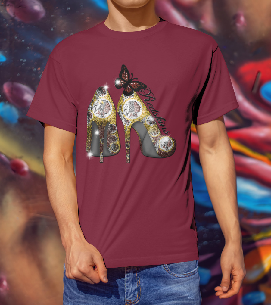 Redskins High Heels And Butterfly Sparkle T-Shirt
