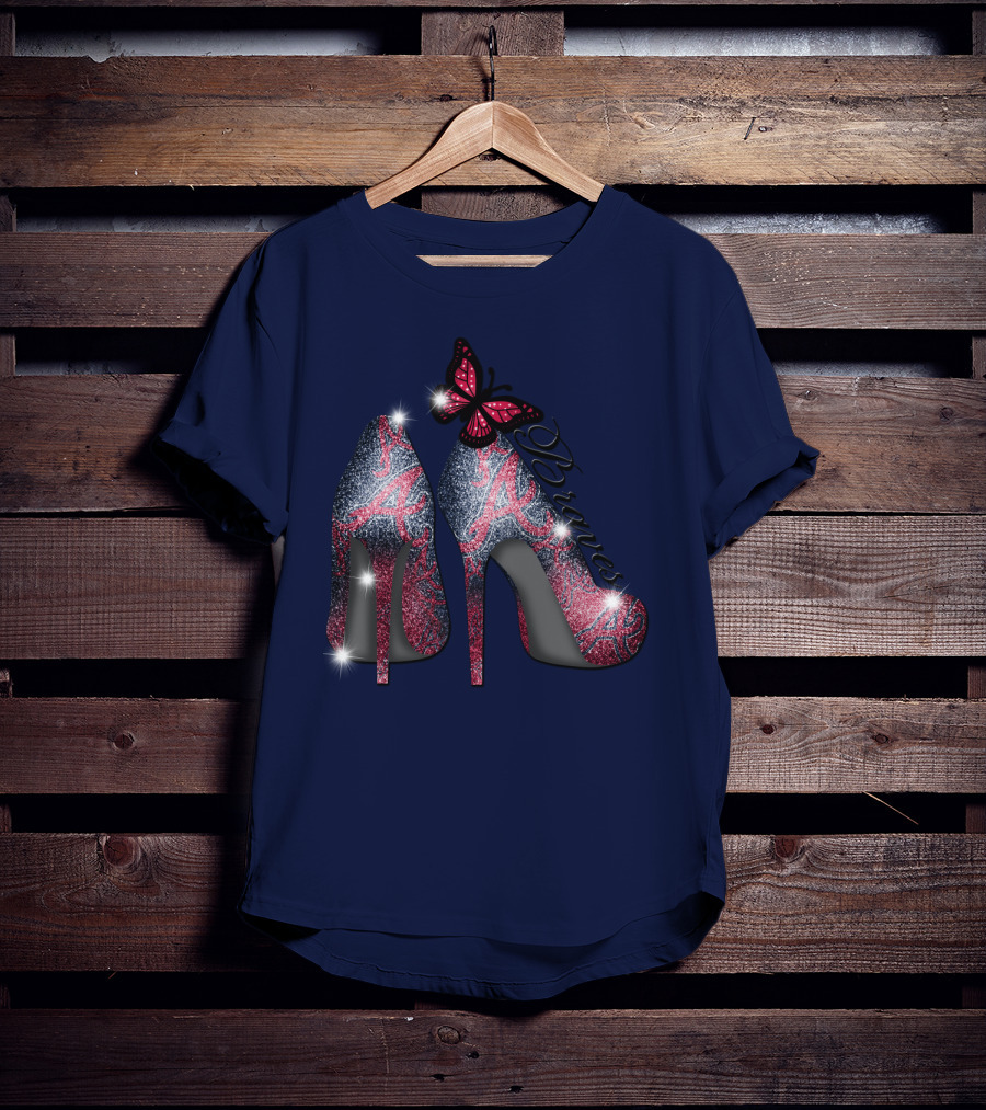 Atlanta Braves High Heels Butterfly T-Shirt