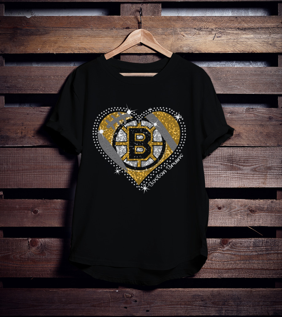 Boston Bruins Sparkling Heart T-Shirt