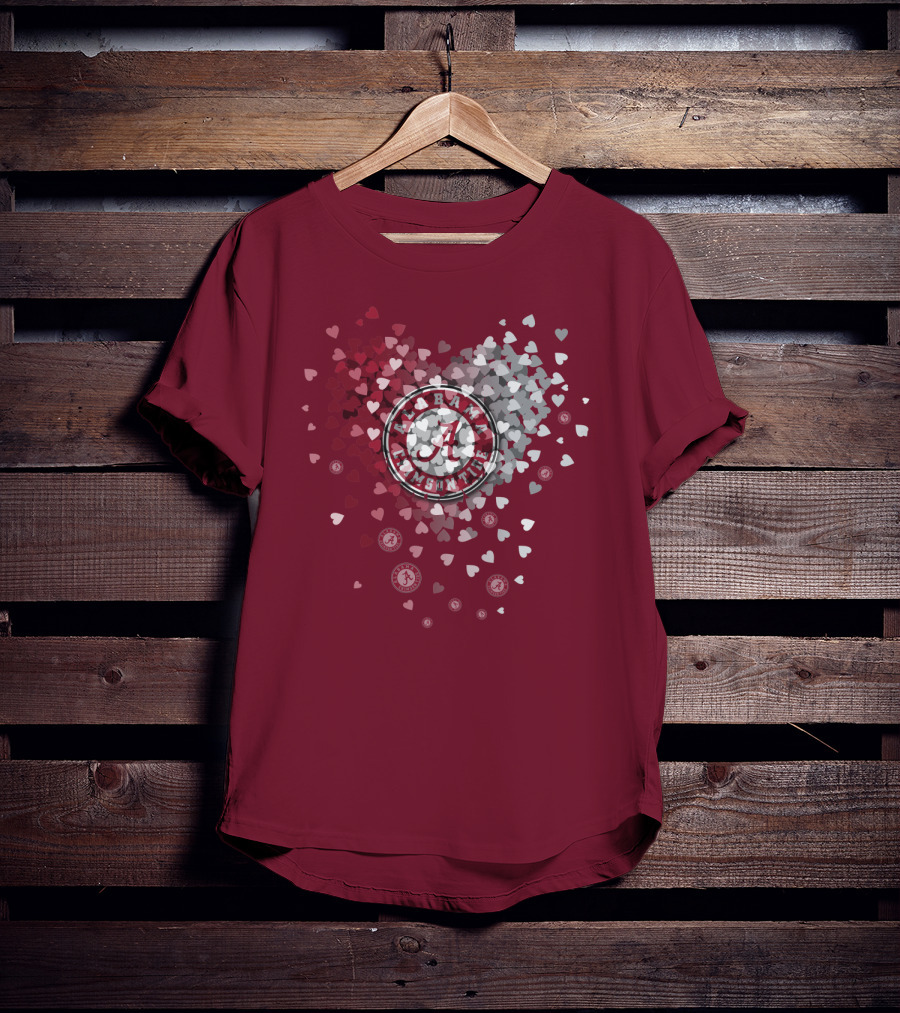 Alabama Crimson Tide Heart Logo Hope Filled Heiritage T-Shirt
