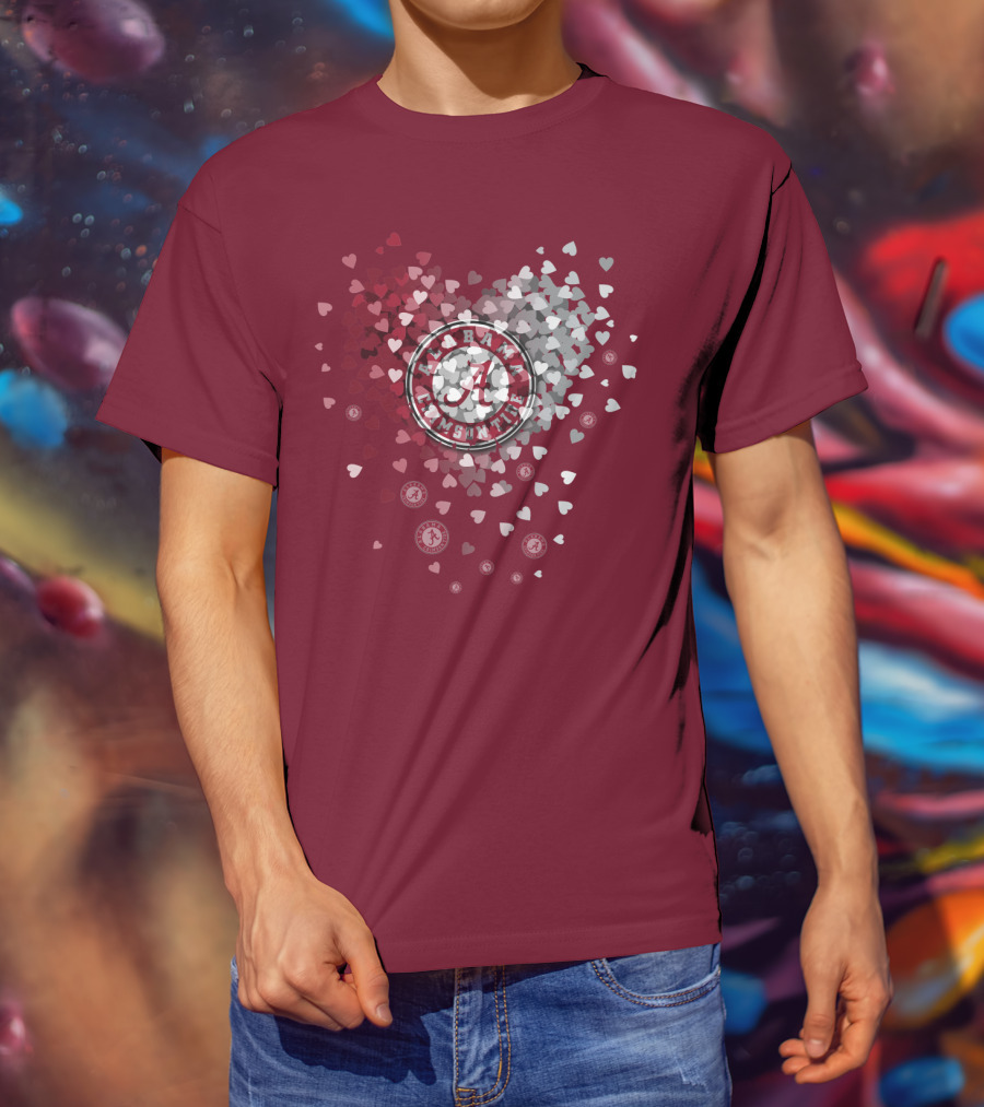 Alabama Crimson Tide Heart Logo Hope Filled Heiritage T-Shirt