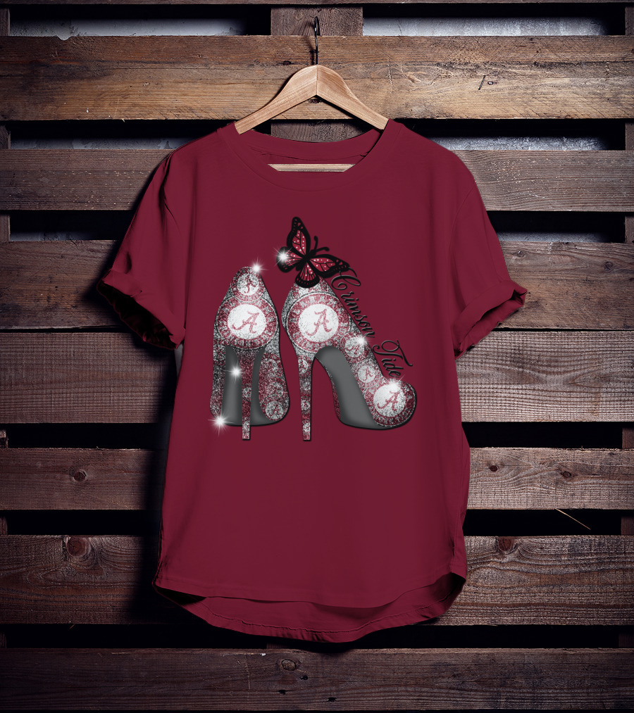 Crimson Tide Heels With Butterfly T-Shirt