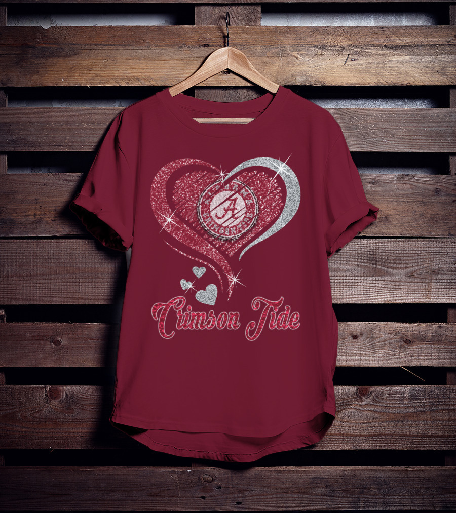 Alabama Crimson Tide Heart Sparkle T-Shirt