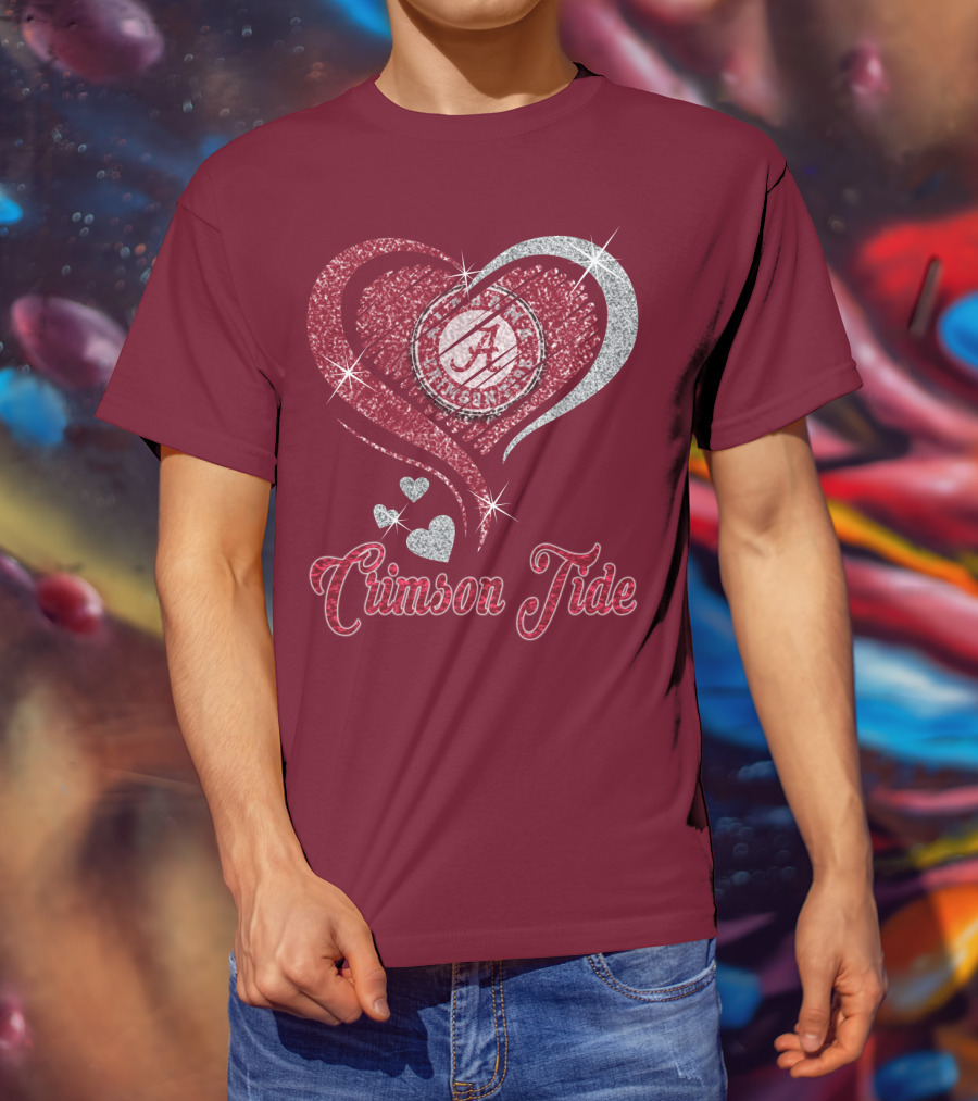 Alabama Crimson Tide Heart Sparkle T-Shirt
