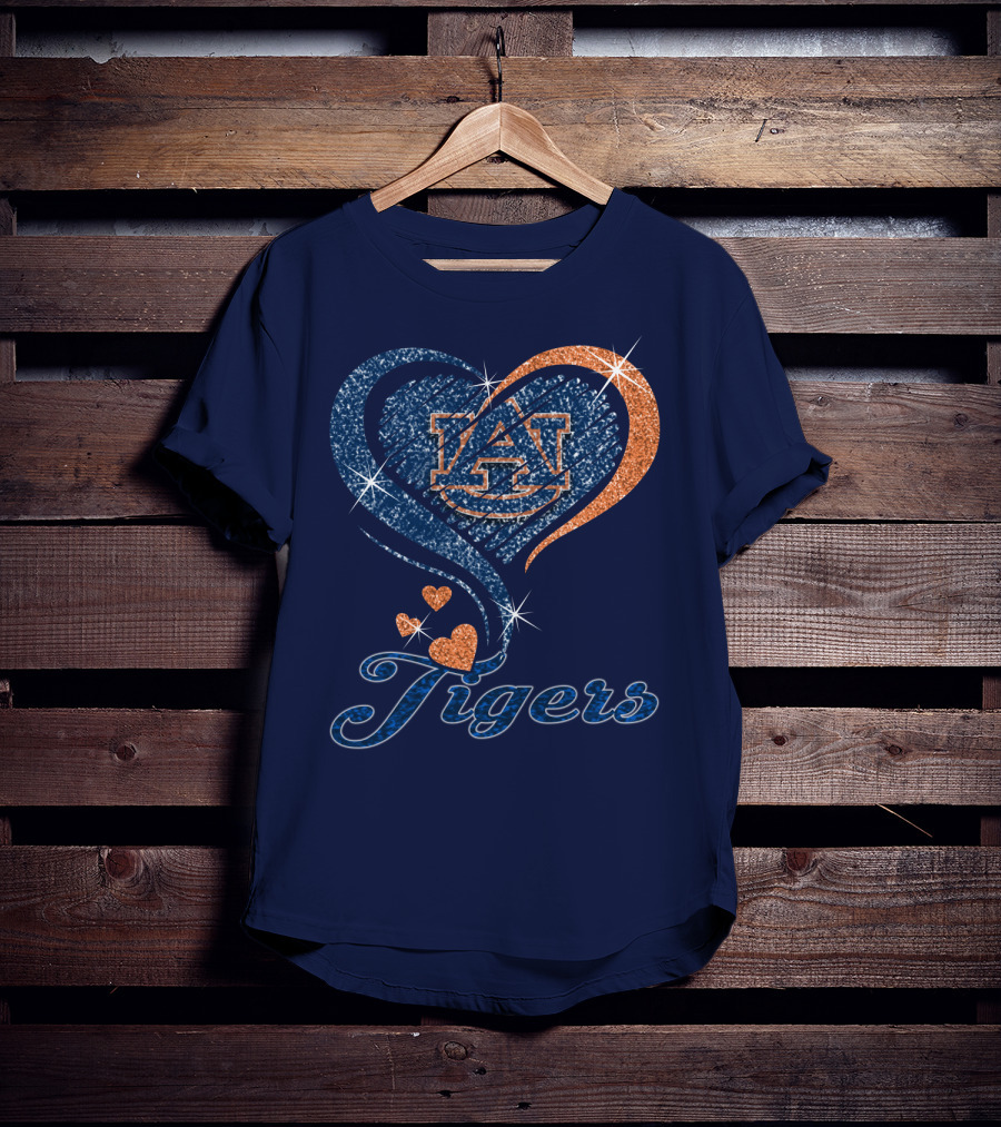 Auburn Tigers Heart Logo With Effect T-Shirt