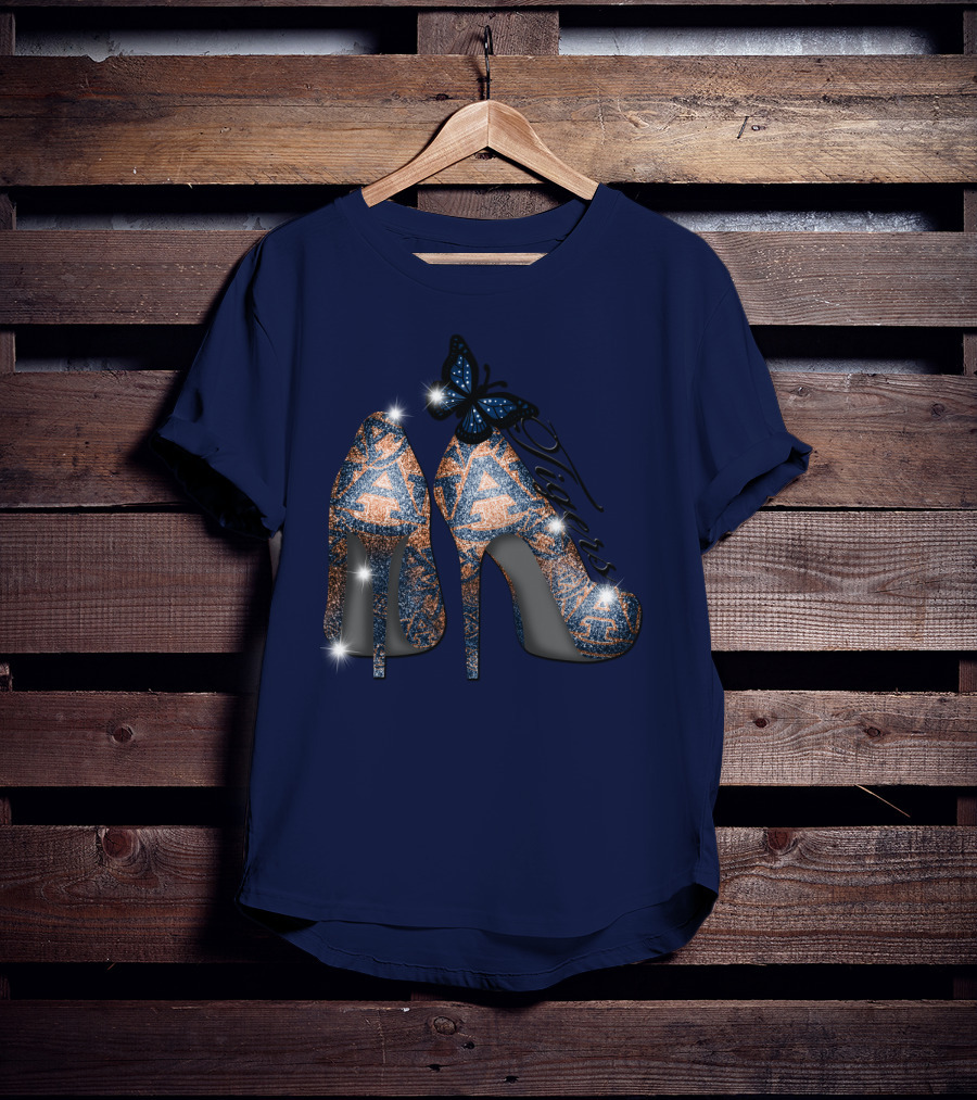 Auburn Tigers High Heels Butterfly T-Shirt