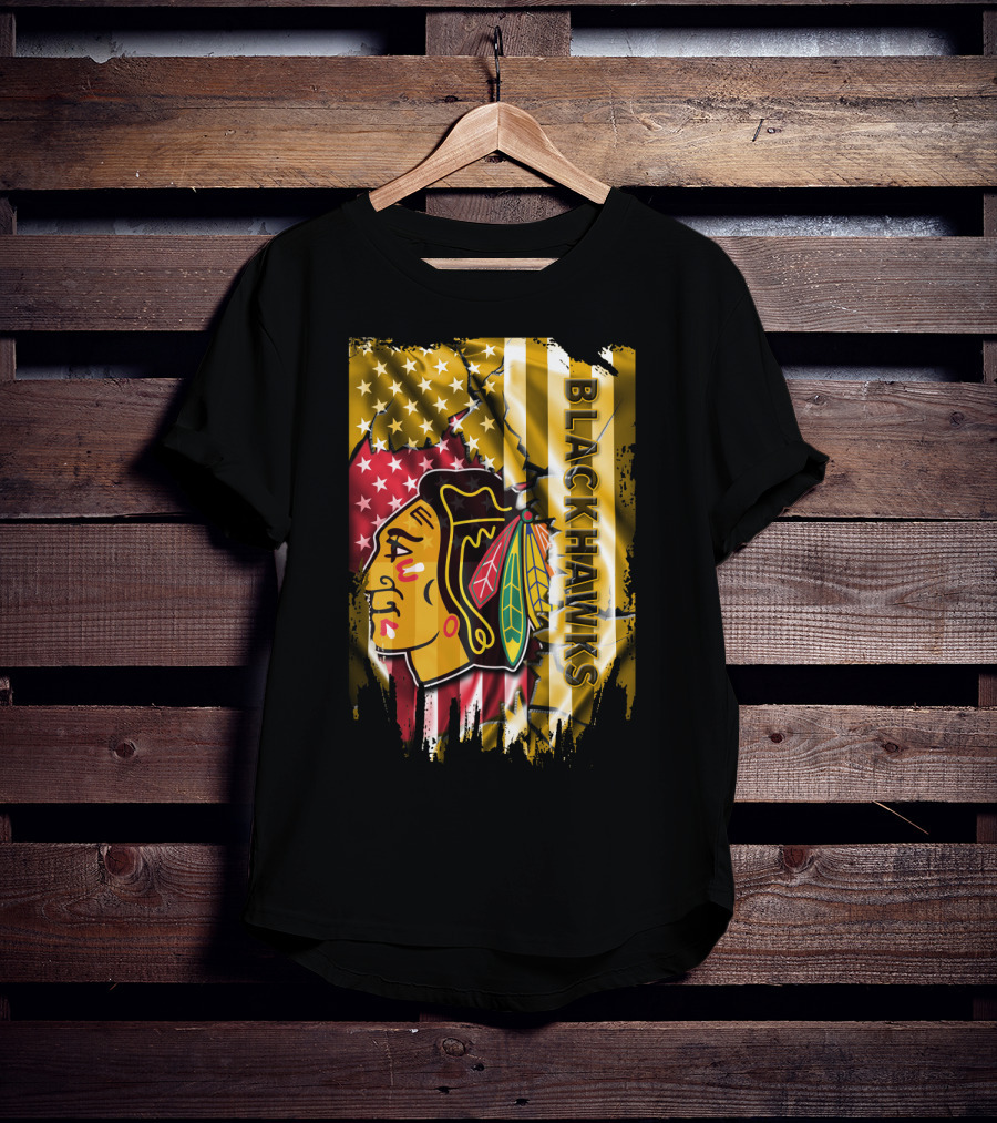 Blackhawks American Flag T-Shirt