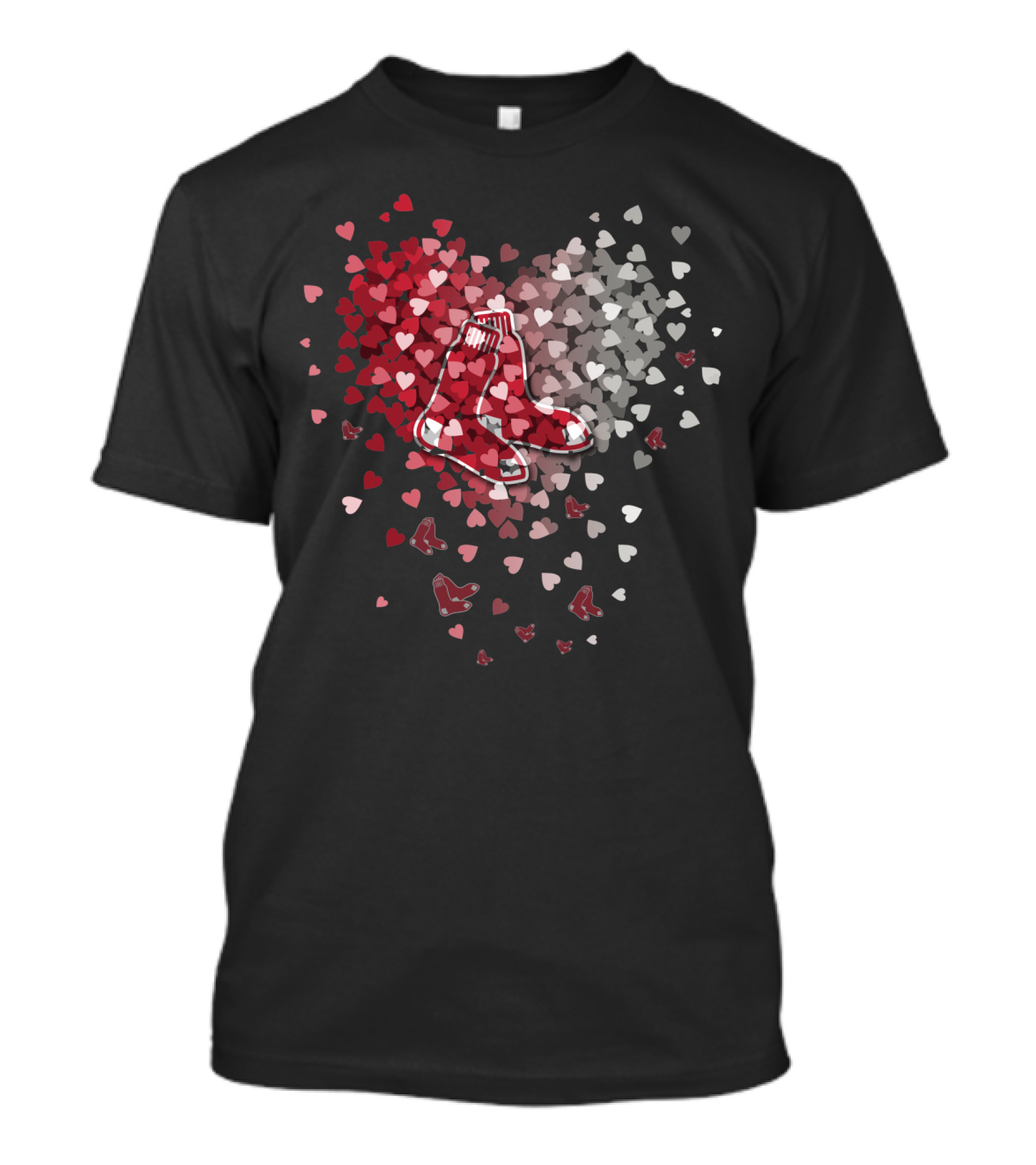 Boston Red Sox Heart Shaped Sox And Hearts T-Shirt