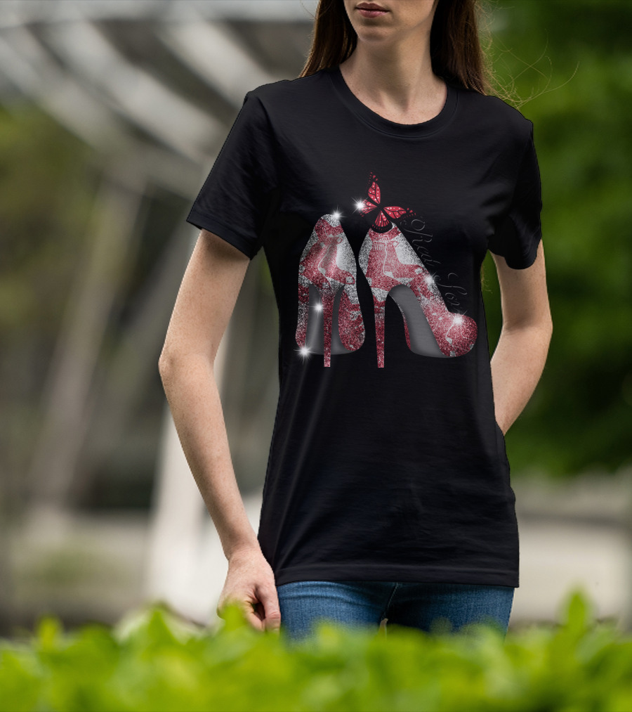 Boston Red Sox High Heels With Butterfly And Socks T-Shirt