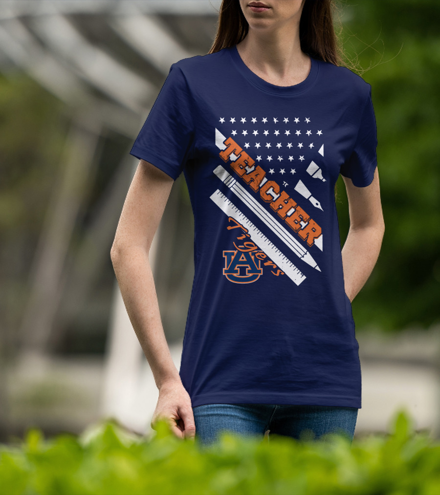 Auburn Teacher Tigers A Logo Pencil Ruler T-Shirt