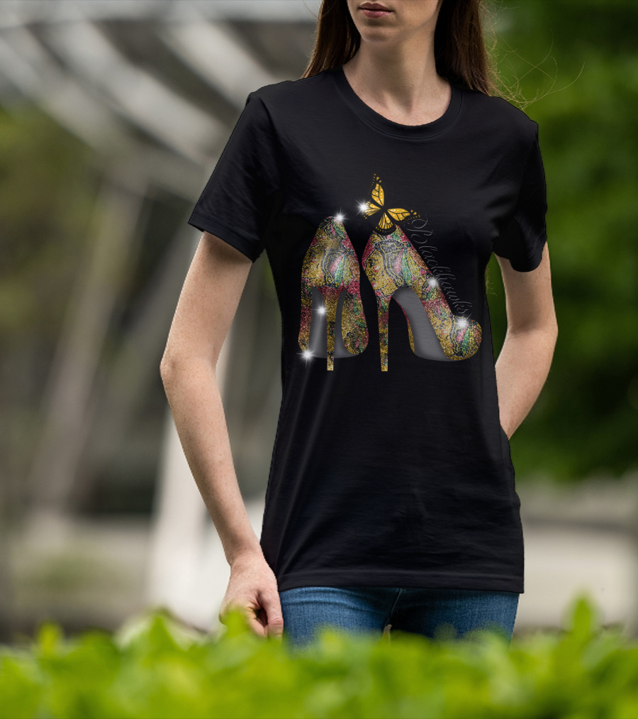 Chicago Blackhawks Heels With Butterfly Embellishment T-Shirt