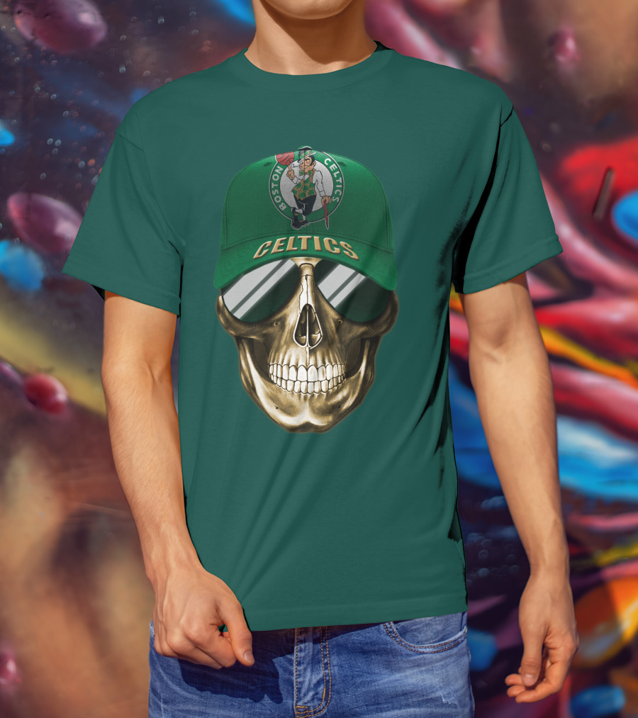 Boston Celtics Skull Cap T-Shirt