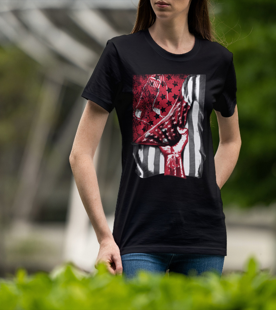 Boston Red Sox American Flag Fist Socks Stars Stripes T-Shirt