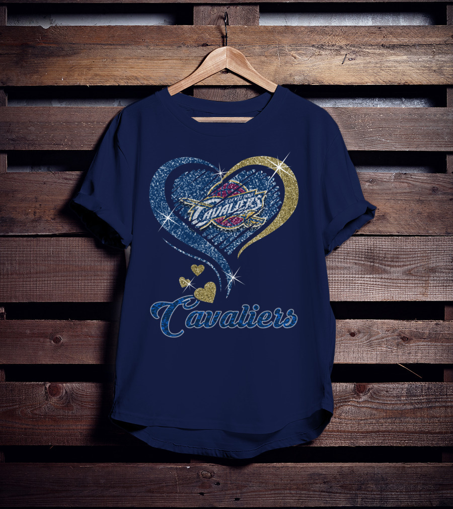 Cleveland Cavaliers Heart Logo Sparkle T-Shirt
