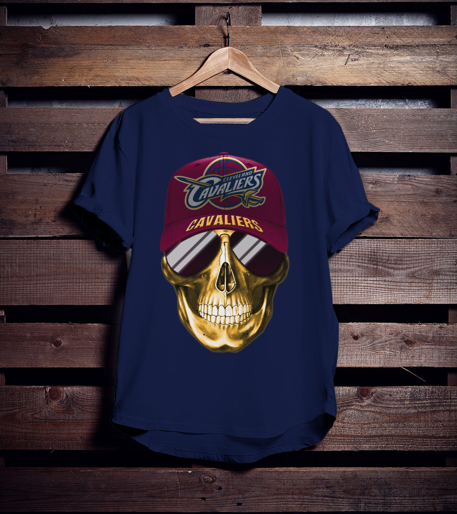Cleveland Cavaliers Skull Hat Nba Basketball Fan Gear T-Shirt