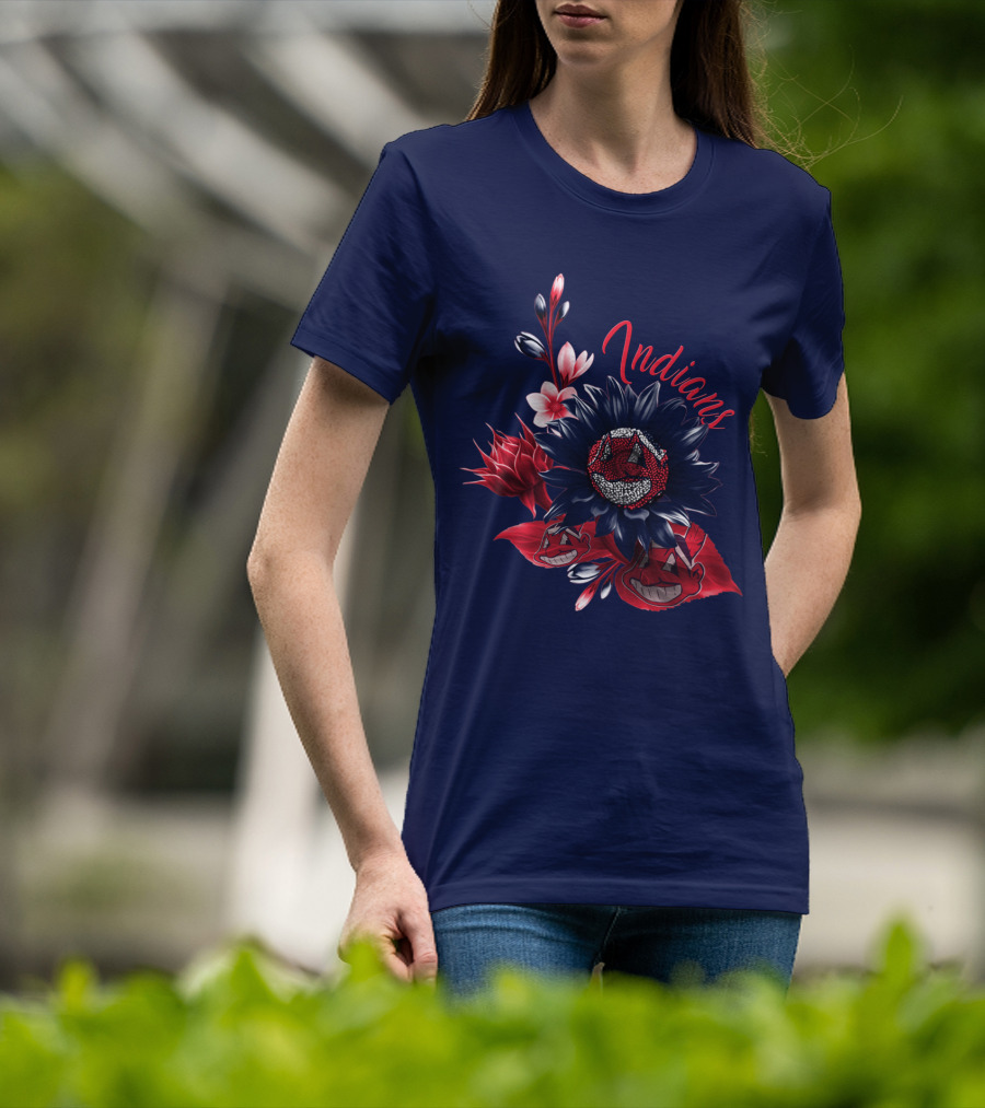Indians Floral Chief Wahoo T-Shirt