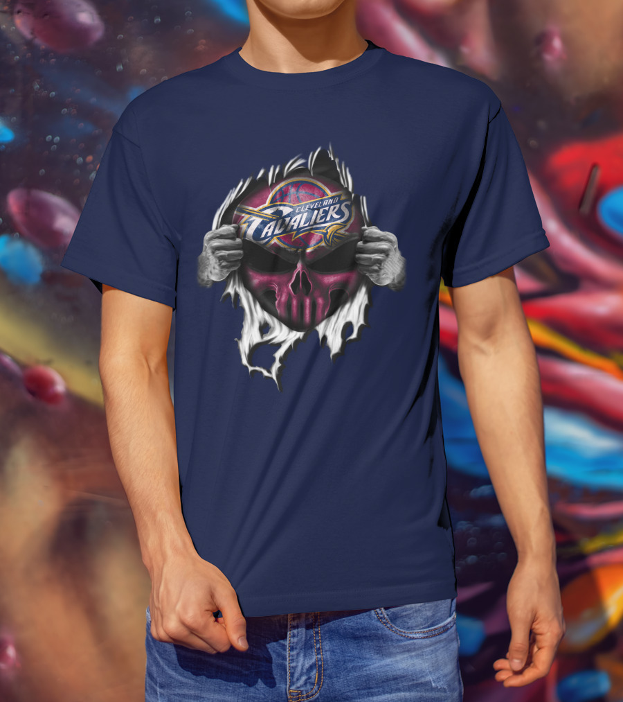 Cleveland Cavaliers Skull Logo Tear T-Shirt