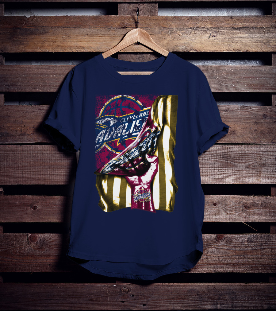 Cleveland Cavaliers American Flag Fist Nba Basketball T-Shirt