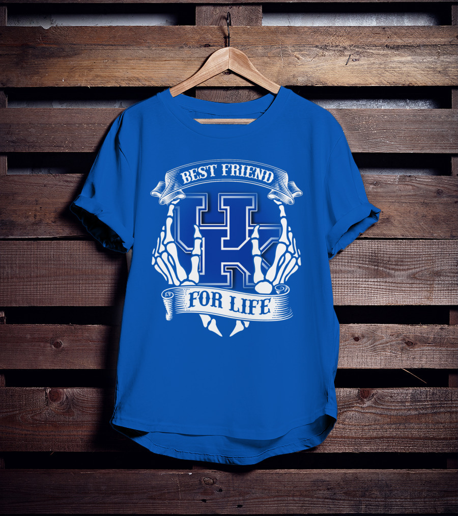 Best Friend For Life Kentucky Wildcats Skeleton Hands T-Shirt
