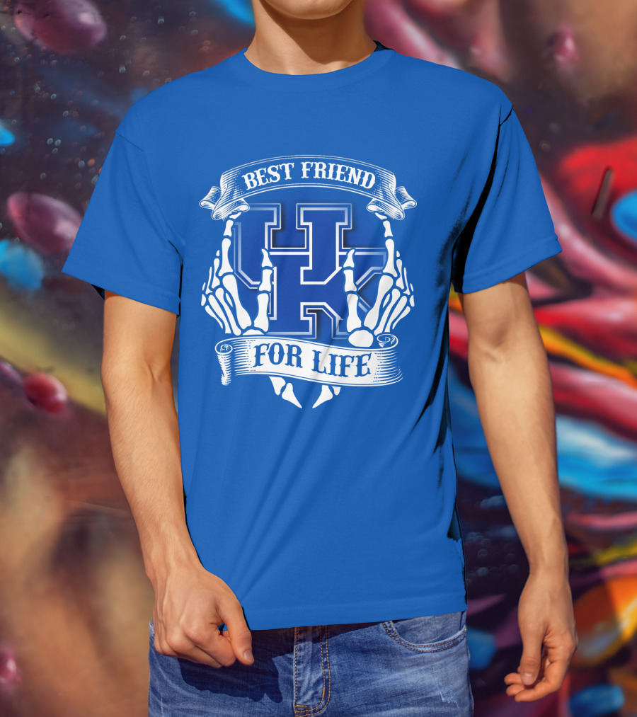 Best Friend For Life Kentucky Wildcats Skeleton Hands T-Shirt