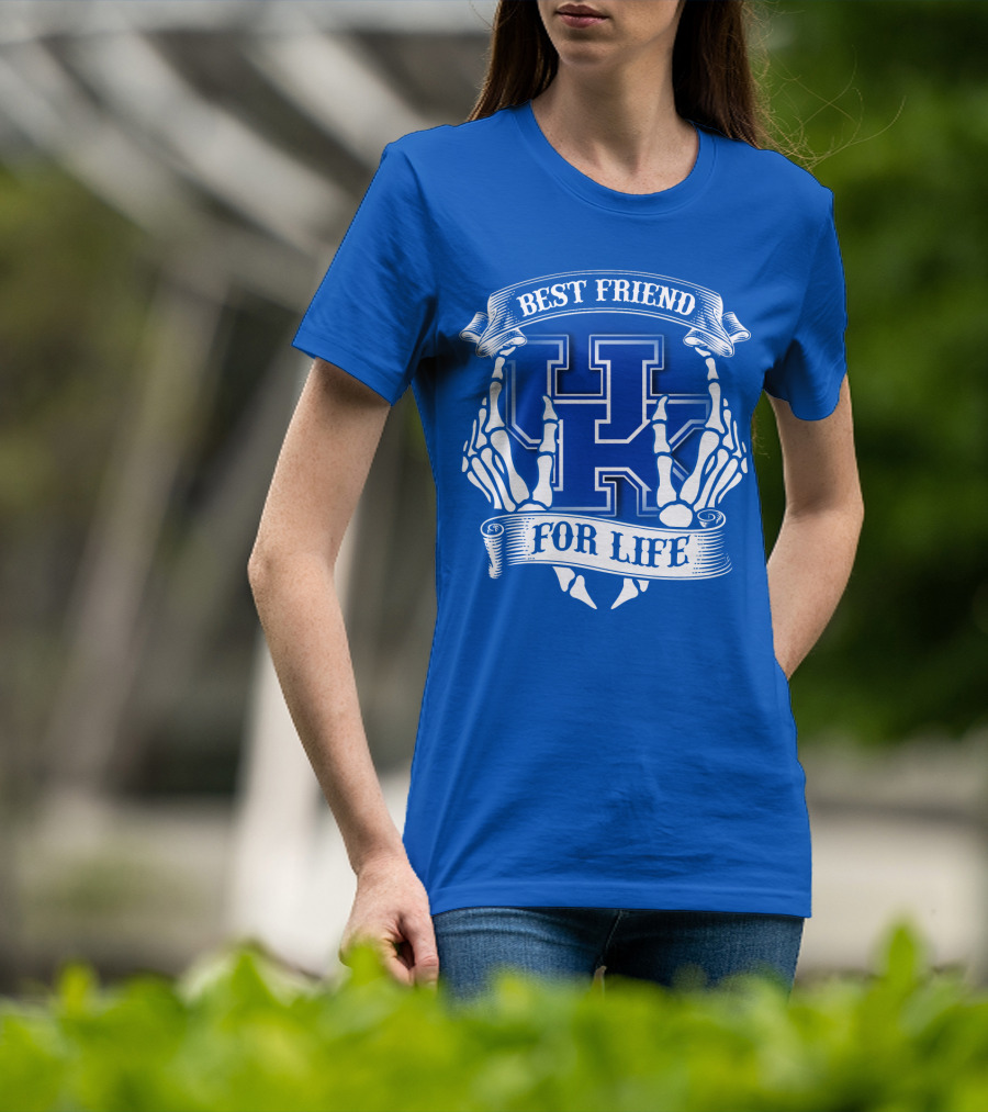 Best Friend For Life Kentucky Wildcats Skeleton Hands T-Shirt