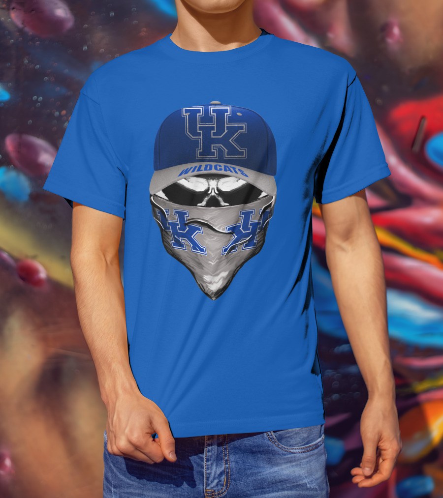 Kentucky Wildcats Uk Logo Hat Bandana Blue T-Shirt