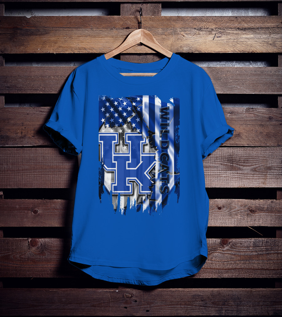Kentucky Wildcats American Flag Tribute Uk T-Shirt