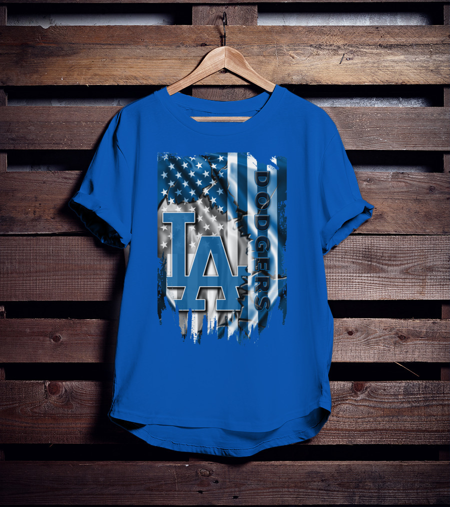 La Dodgers American Flag Blue T-Shirt
