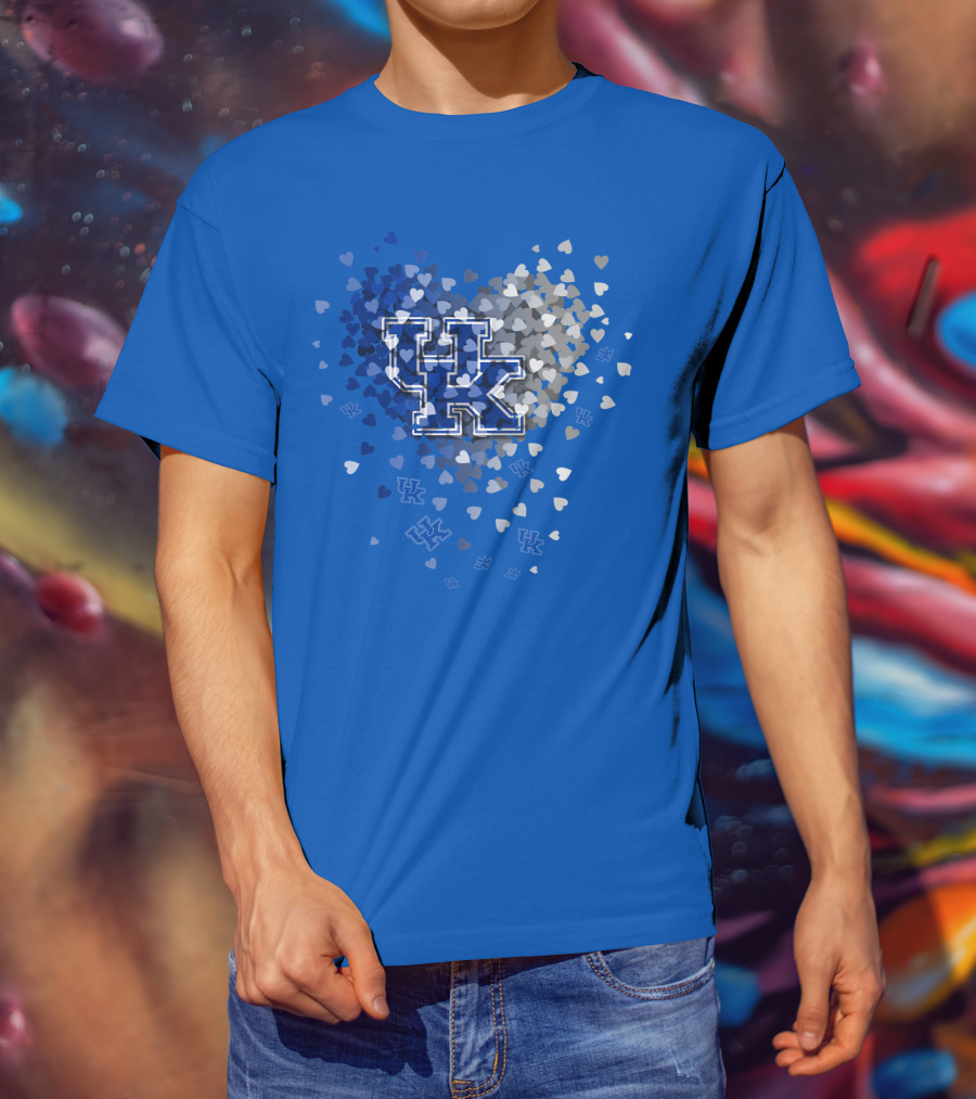 Kentucky Wildcats Uk Hearts Blue T-Shirt