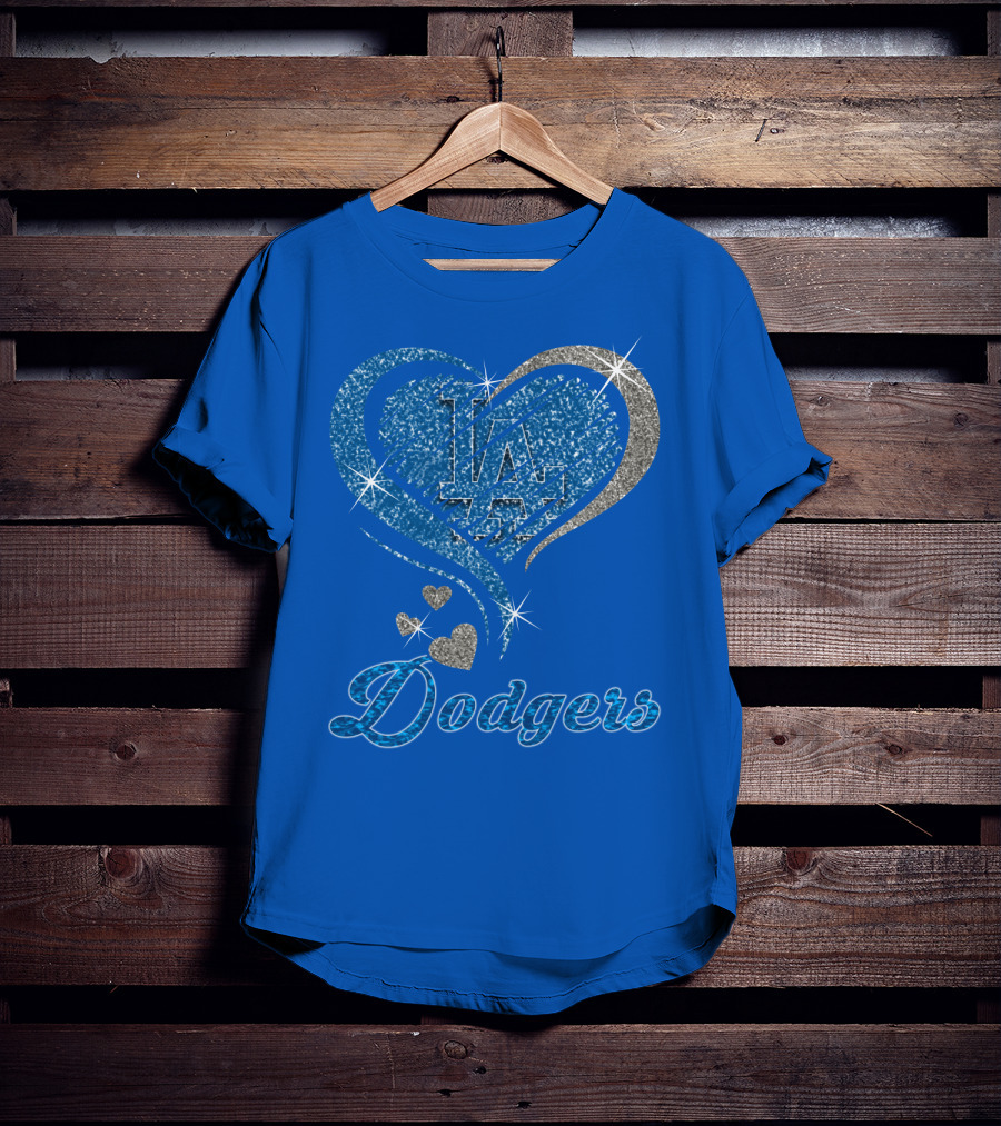 Los Angeles Dodgers Heart Logo Mlb Fan T-Shirt