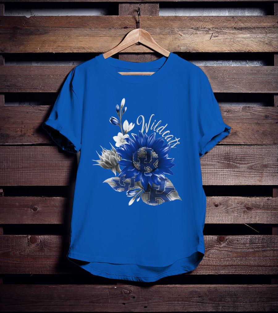 Wildcats Kentucky Blue Flowers K T-Shirt
