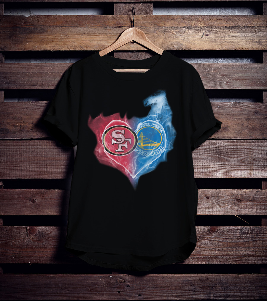 San Francisco 49ers Golden State Warriors Heart Fusion T-Shirt